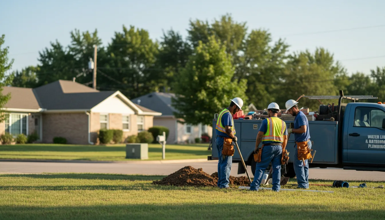 Residential water line and bathroom plumbing service in Springboro, OH